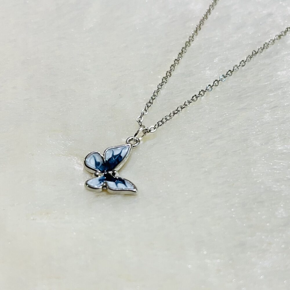 Korean Style White Butterfly Necklace Chain Pendent for Women and Girls also for Gifts - Image 4